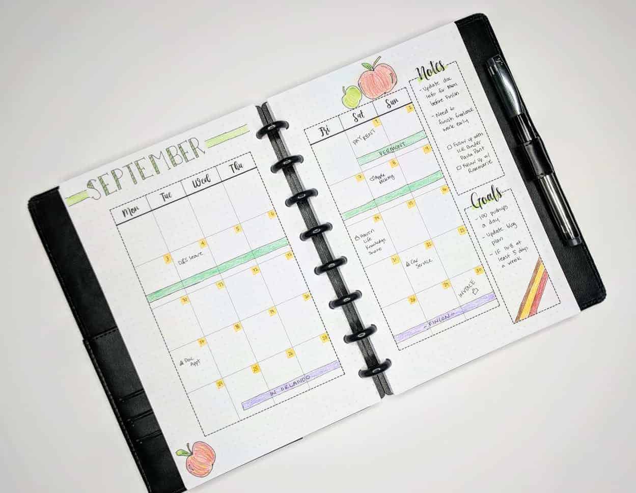 Monthly Pages Monthly layout bullet journal