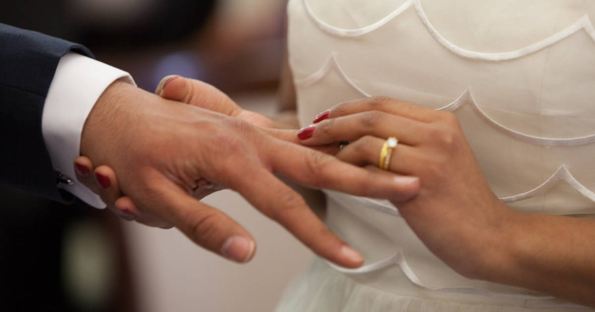 exchanging wedding rings is a step toward merged finances