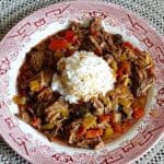 Slow Cooker Fiesta Beef with rice