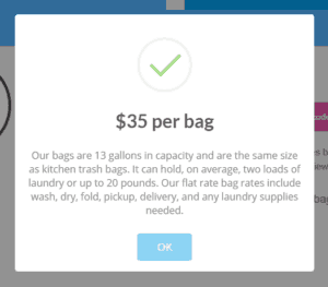 Laundry Care per bag cost estimate for Pitman, NJ