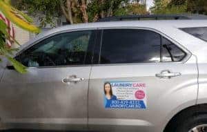 Laundry Care Car with services sticker