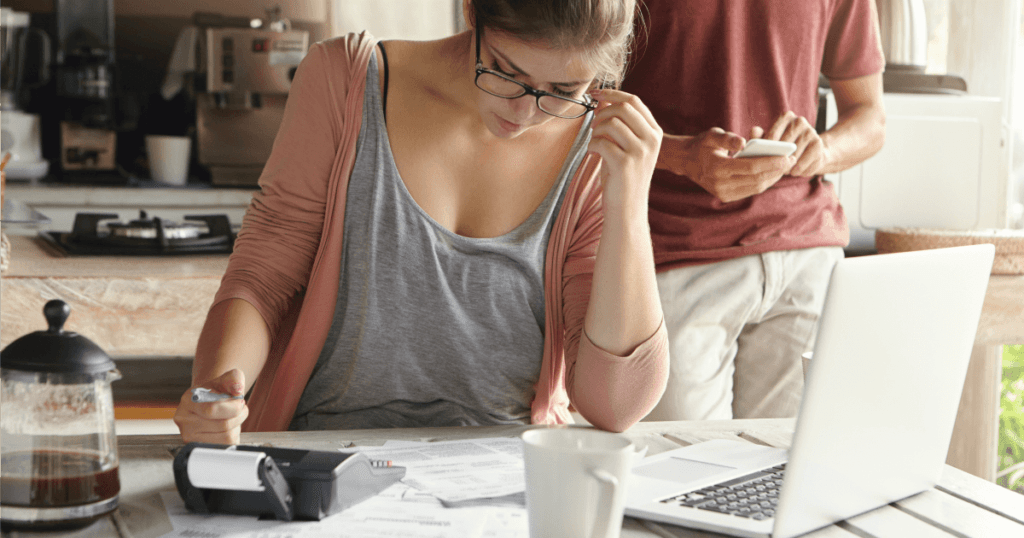 Mother taking control of the family finances