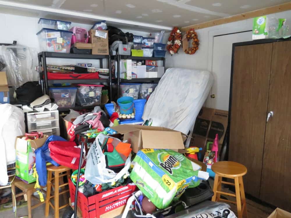 Garage before using the KonMari method