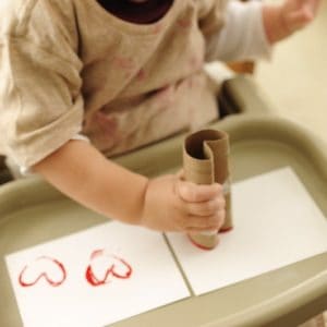 Heart toilet paper craft painting roll