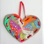 Cardboard lacing hearts for Valentine's Day