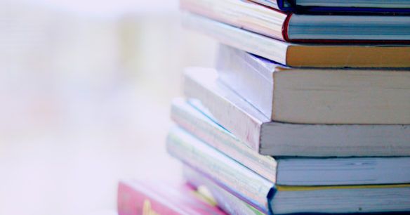 stack of books on a table for a Read Across America Day reading challenge