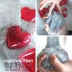 Valentine's Crafts for Kids Red and Silver Glitter Slime Collage