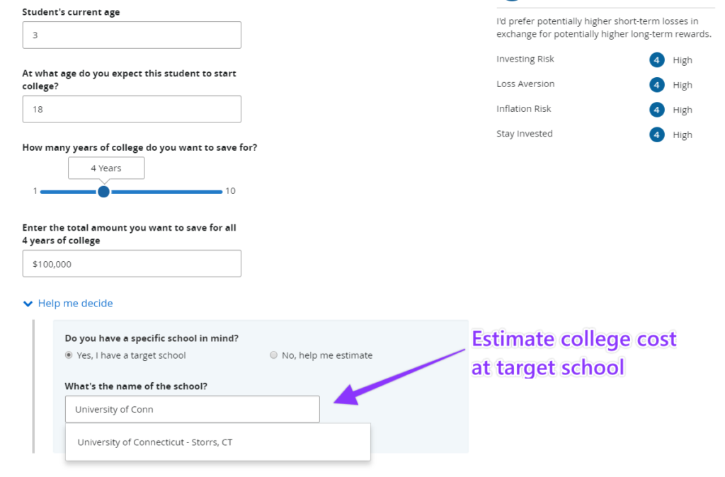 How to set college savings targets in LINK by Prudential