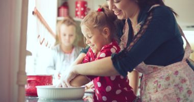 Mother cooking with children - make ahead meals