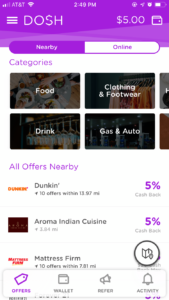 Dosh App Cashback Screenshot