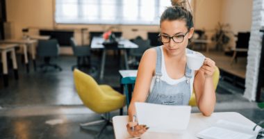 young entrepreneur working at desk