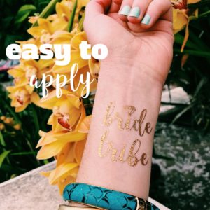 Easy to apply "bride tribe" temporary tattoos