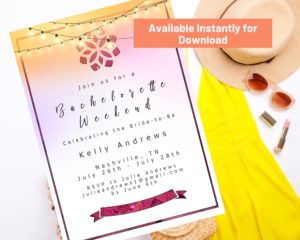 Sample Etsy printable product, bachelorette party invitations